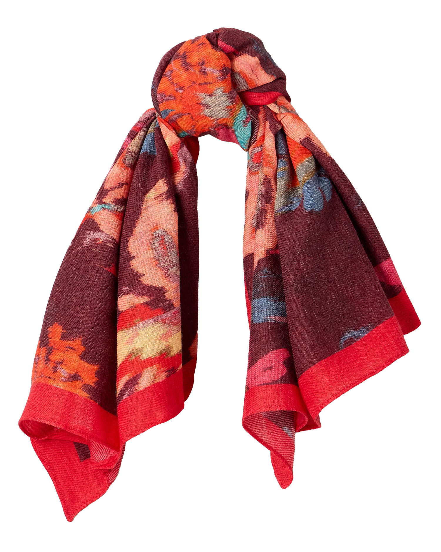 Molly Midweight Square Scarf - Plum Print
