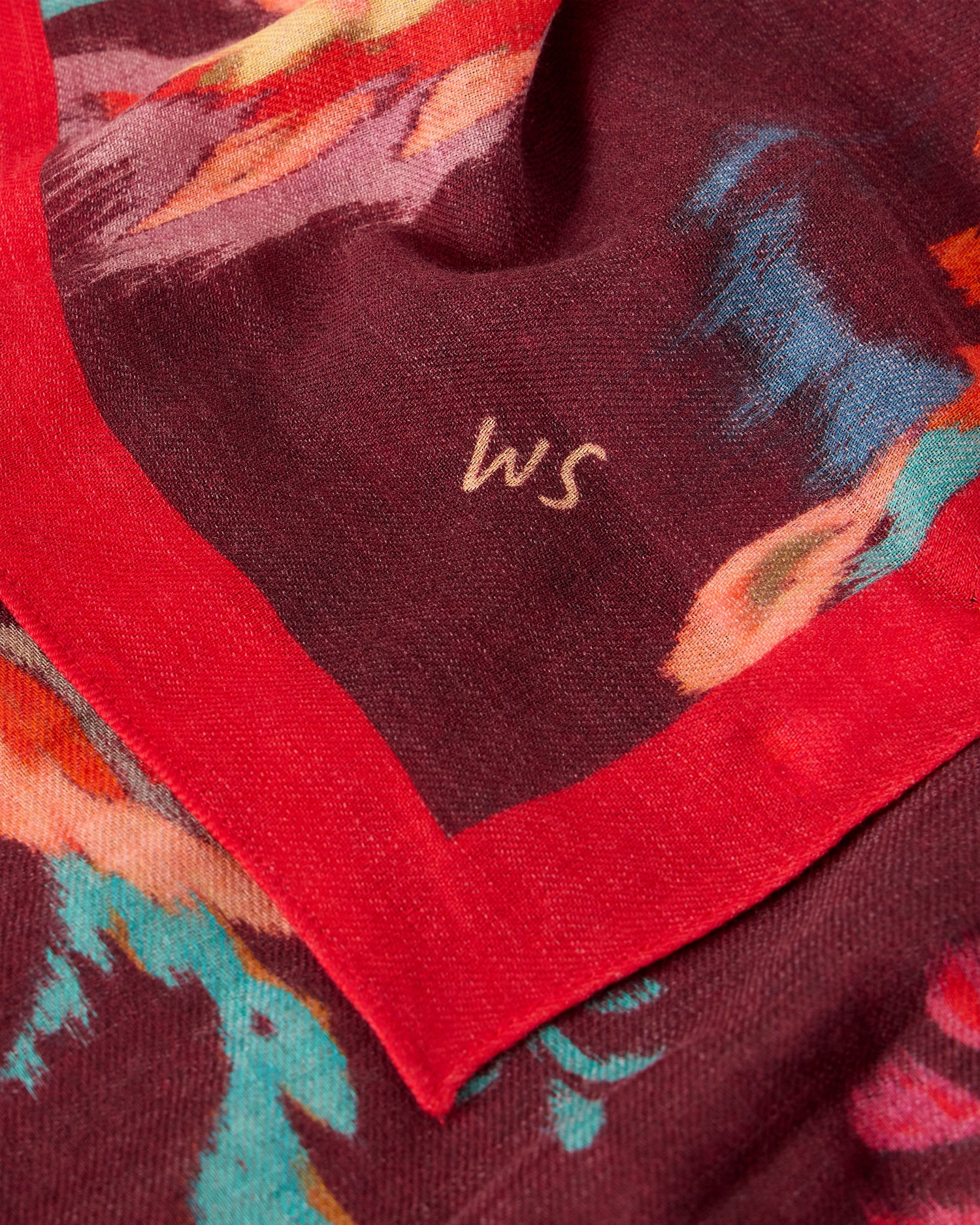Molly Midweight Square Scarf - Plum Print