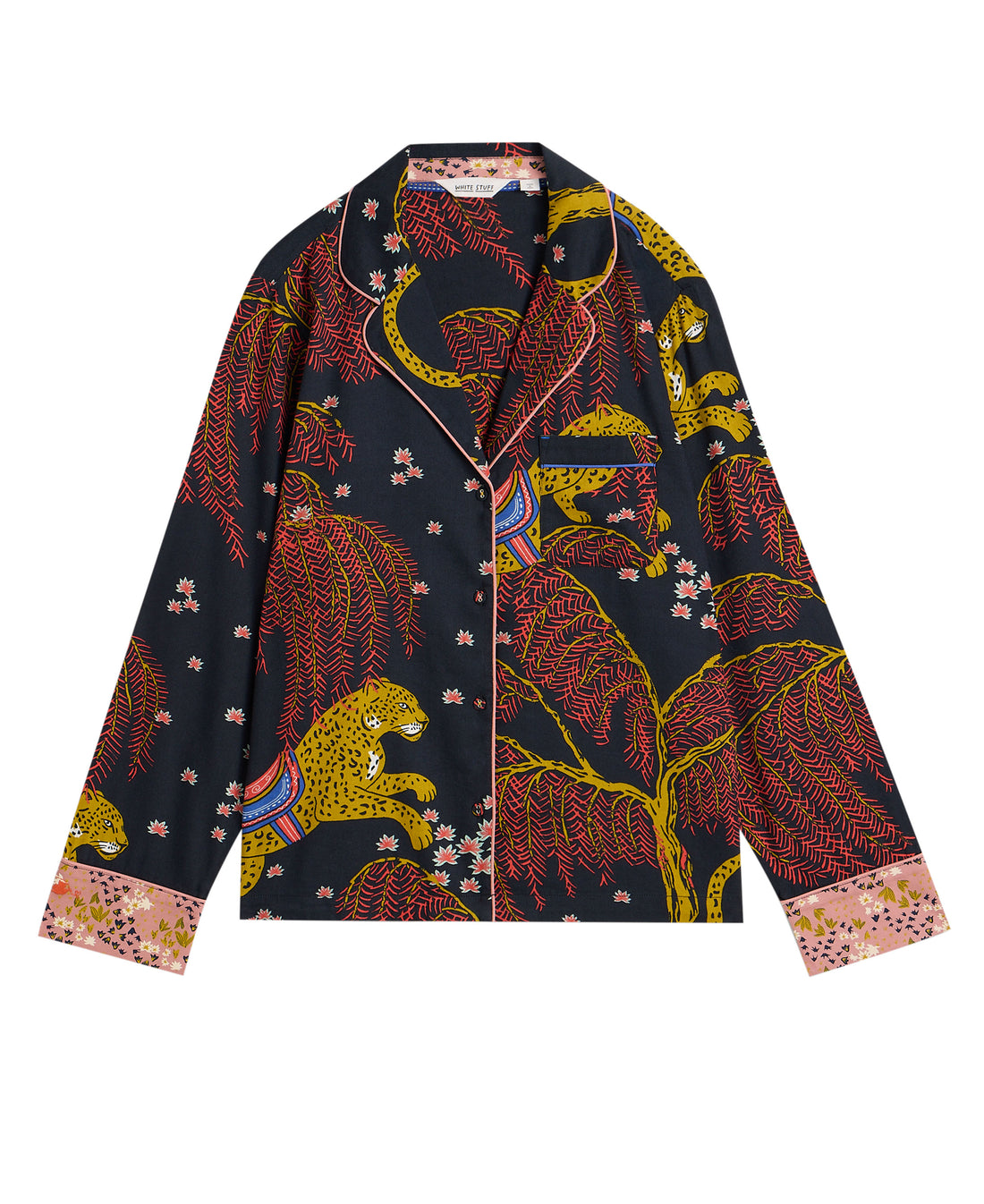 Nina Organic PJ Shirt - Black Multi