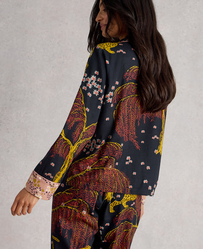 Nina Organic PJ Shirt - Black Multi