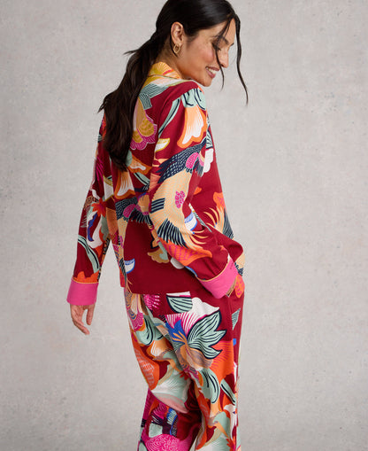 Nina Organic PJ Shirt - Red Multi