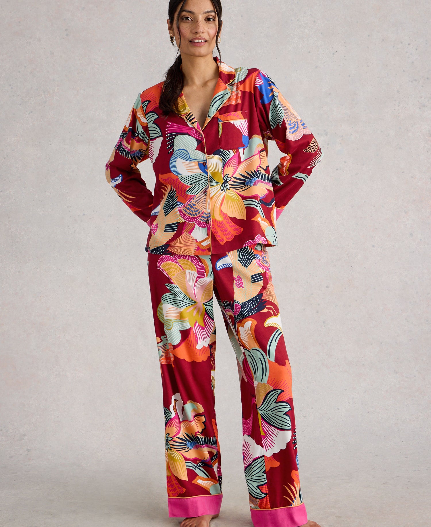 Nina Organic PJ Bottom - Red Multi