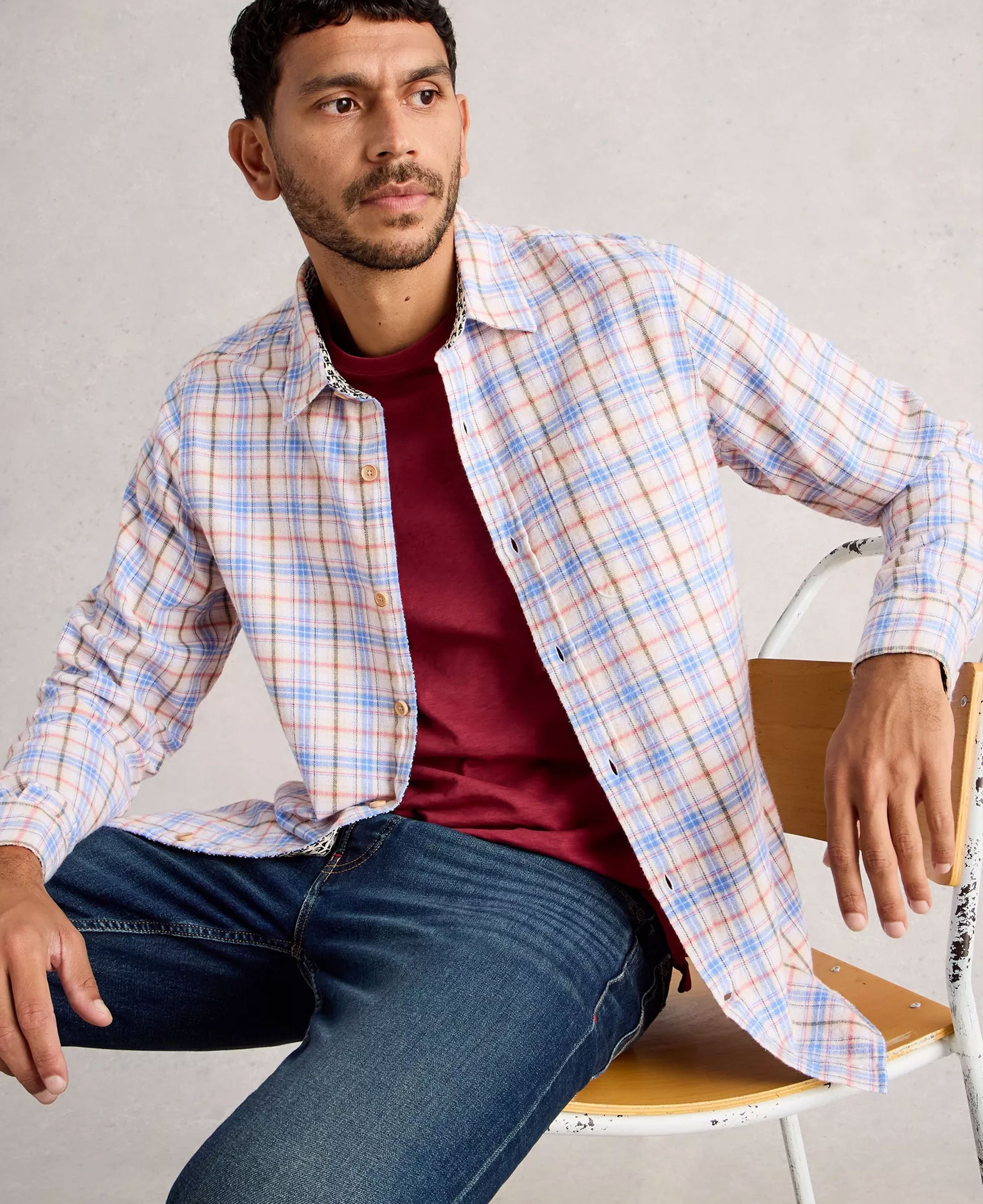 Oakham Multi Check Shirt - Natural Multi