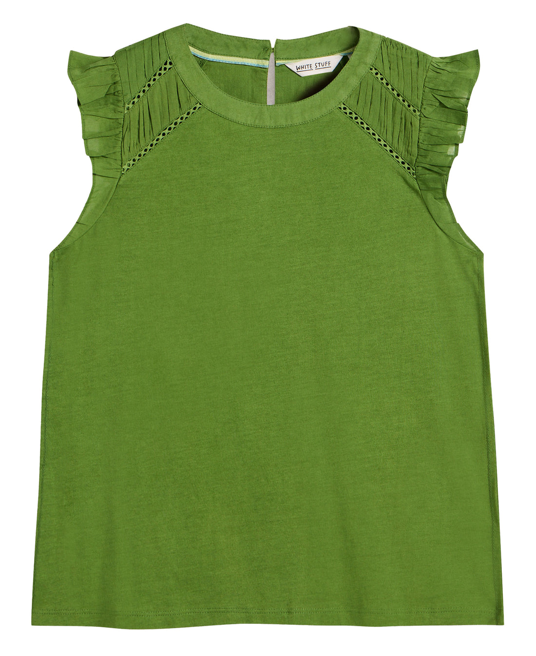 Paige Frill Mix Top - Bright Green