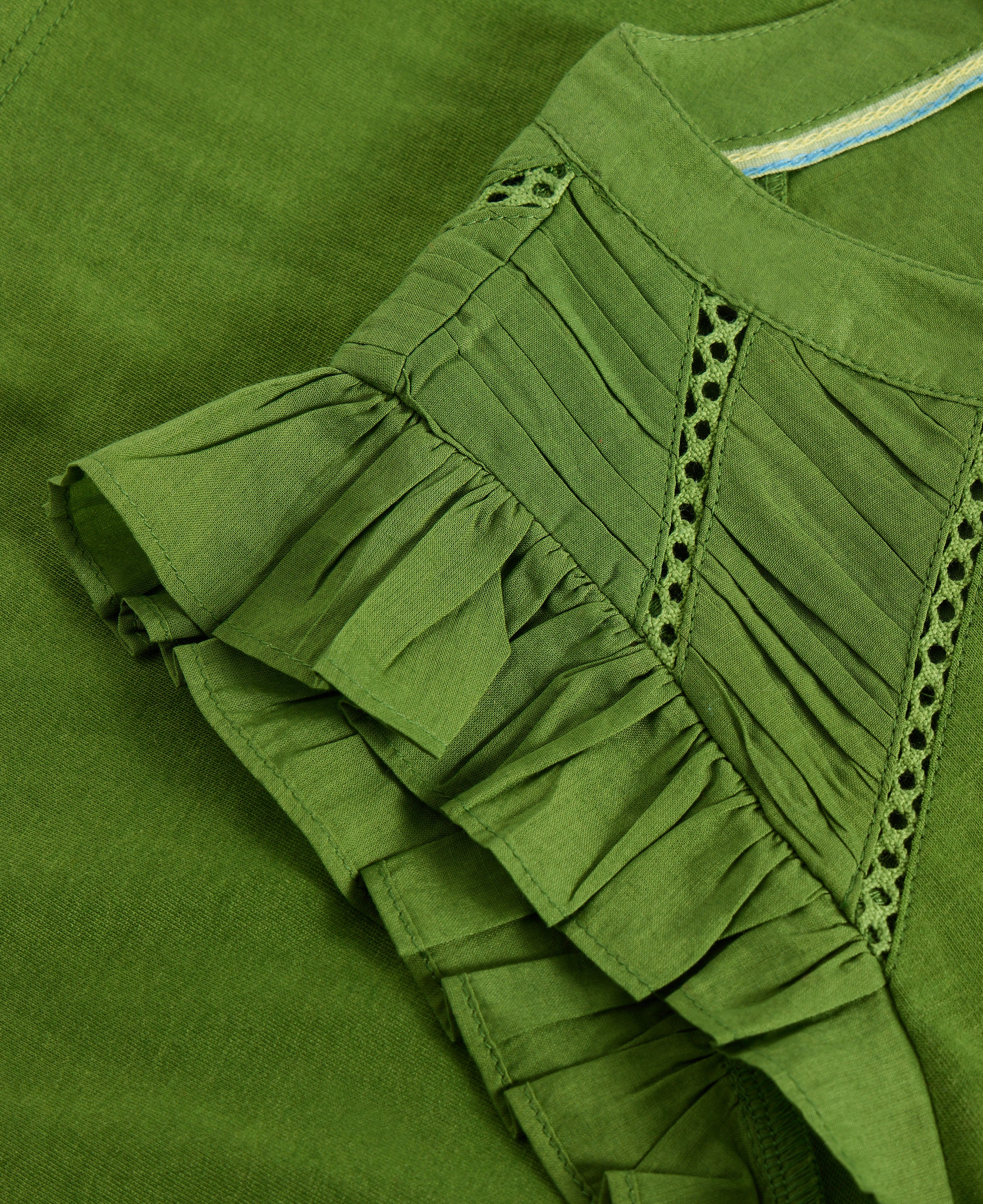 Paige Frill Mix Top - Bright Green