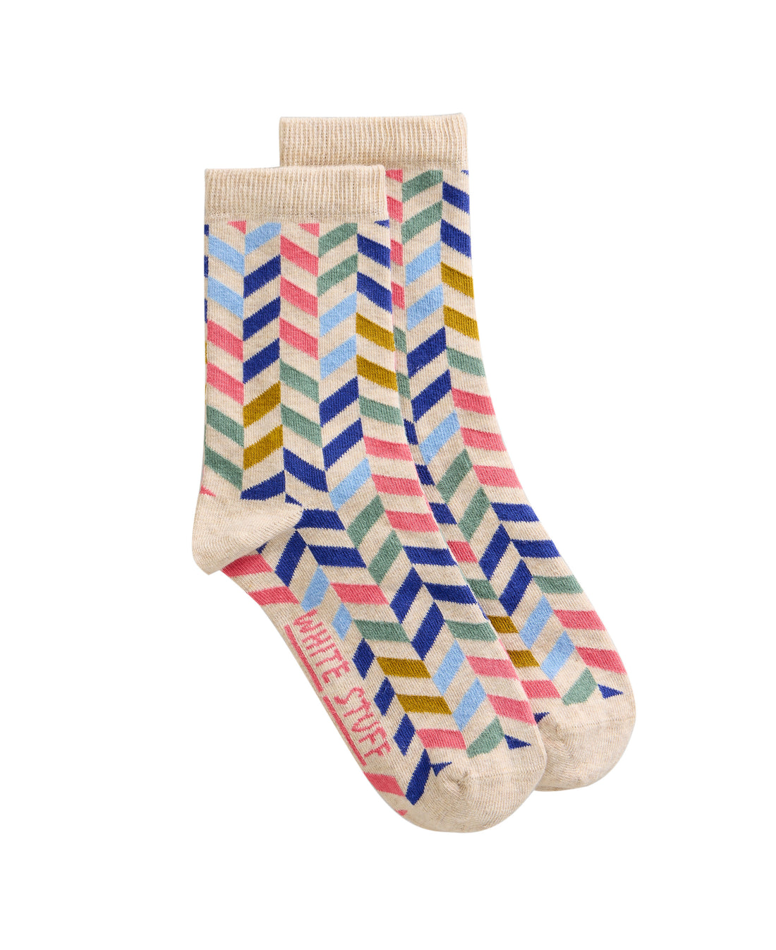Pattern Ankle Sock - Natural Multi