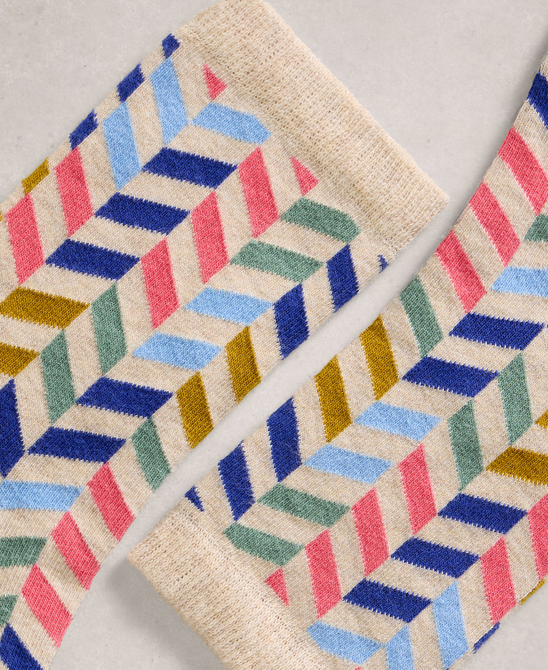 Pattern Ankle Sock - Natural Multi