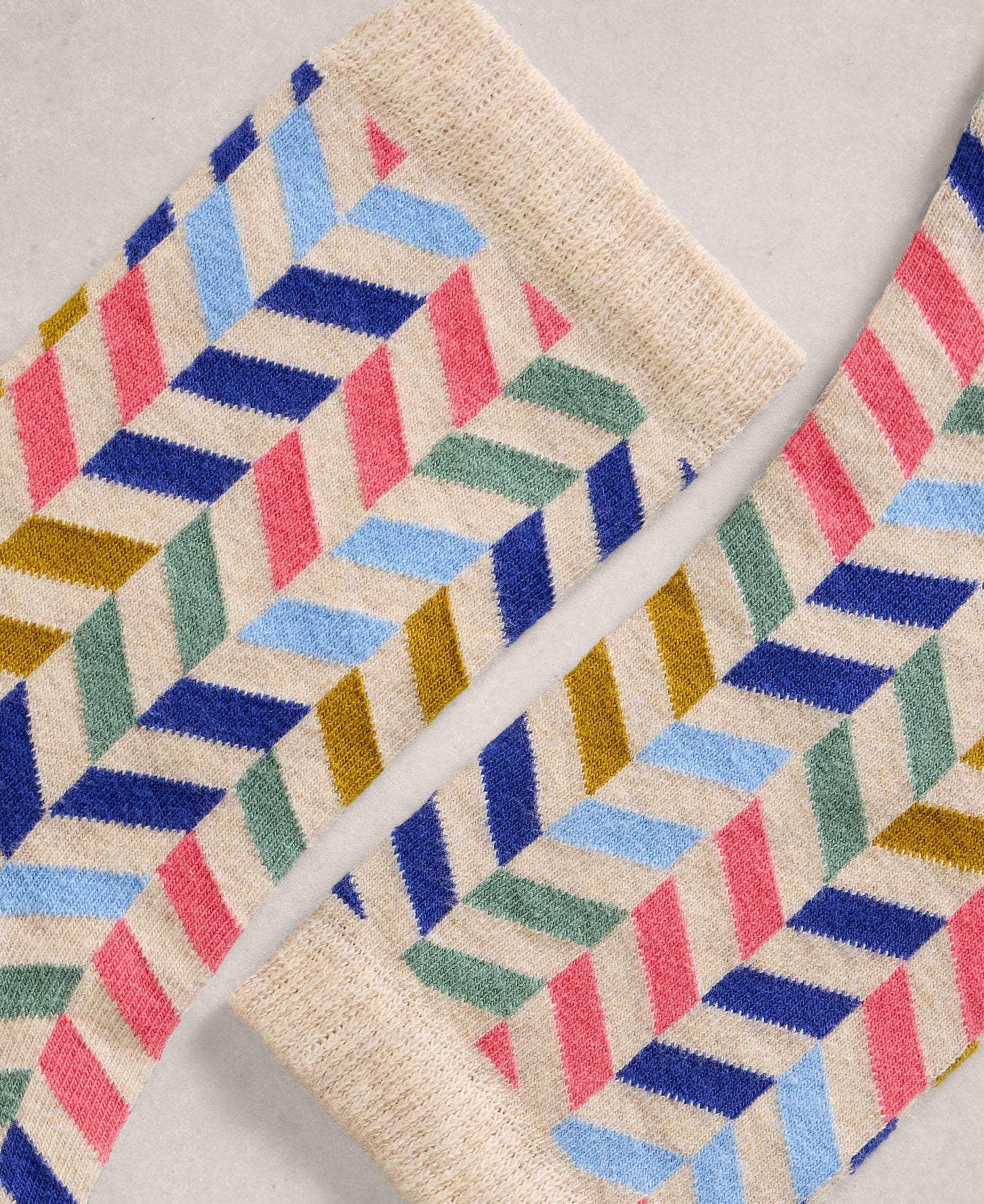 Pattern Ankle Sock - Natural Multi