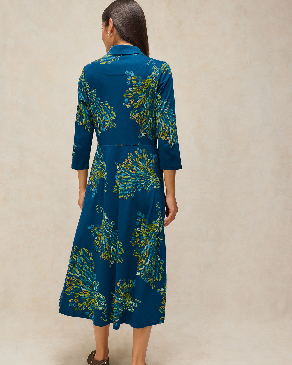 Rua Jersey Dress - Teal Print