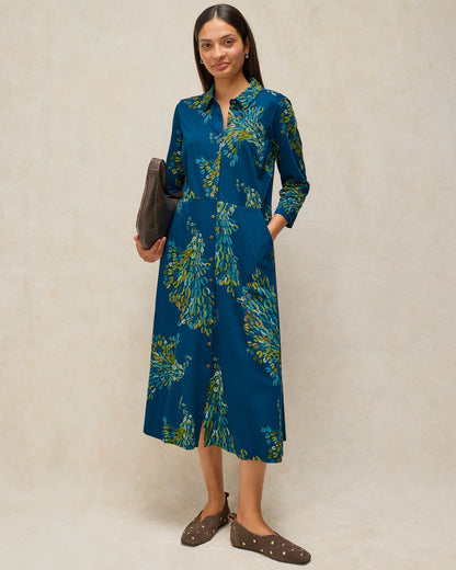 Rua Jersey Dress - Teal Print
