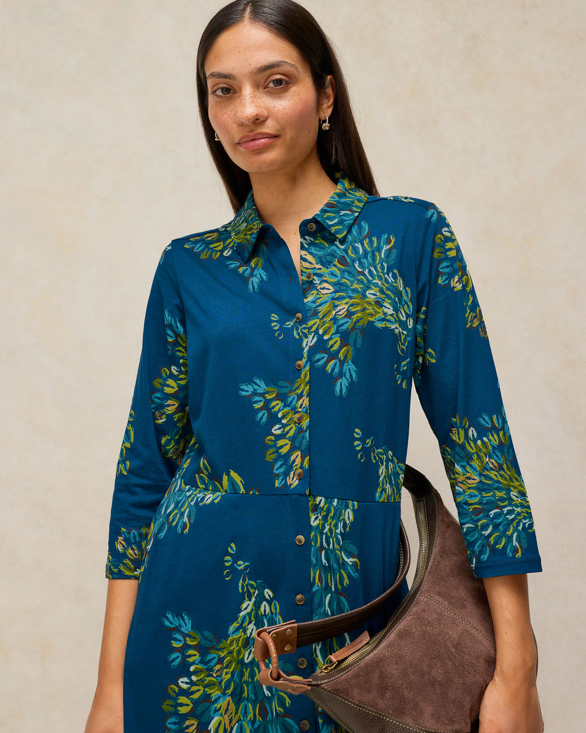 Rua Jersey Dress - Teal Print