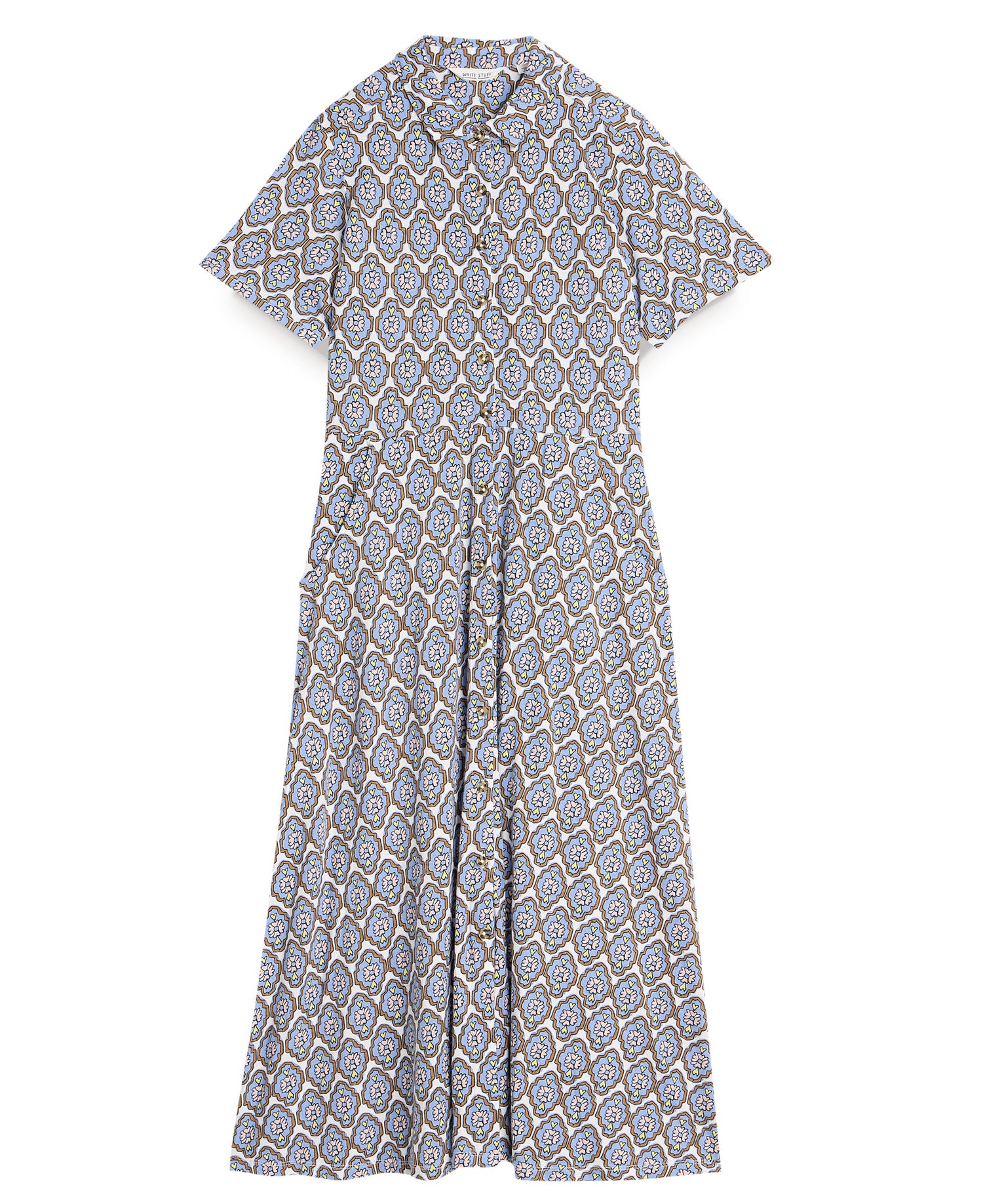 Rua Jersey Shirt Dress - Blue Multi