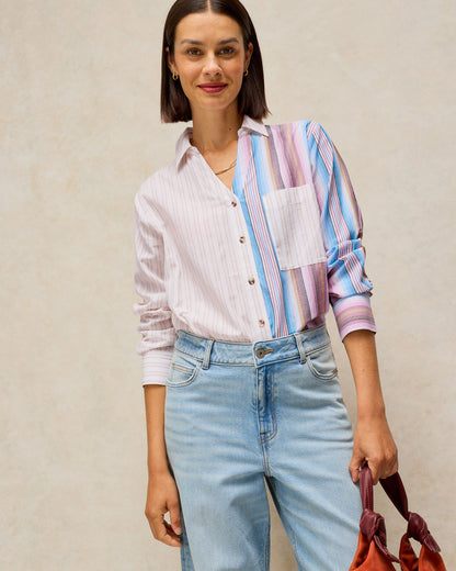 Saffie Mixed Stripe Shirt - Pink Multi
