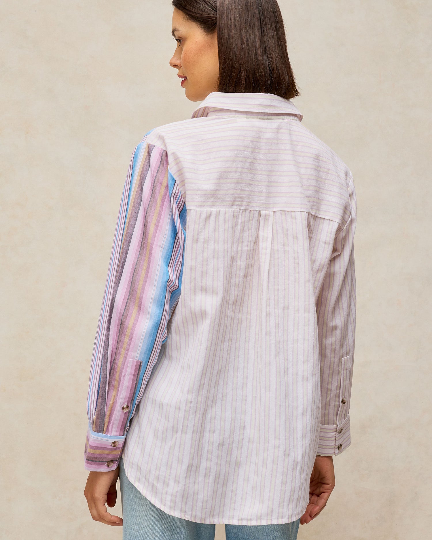 Saffie Mixed Stripe Shirt - Pink Multi