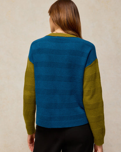Sansa Stitch Cardi - Teal Multi