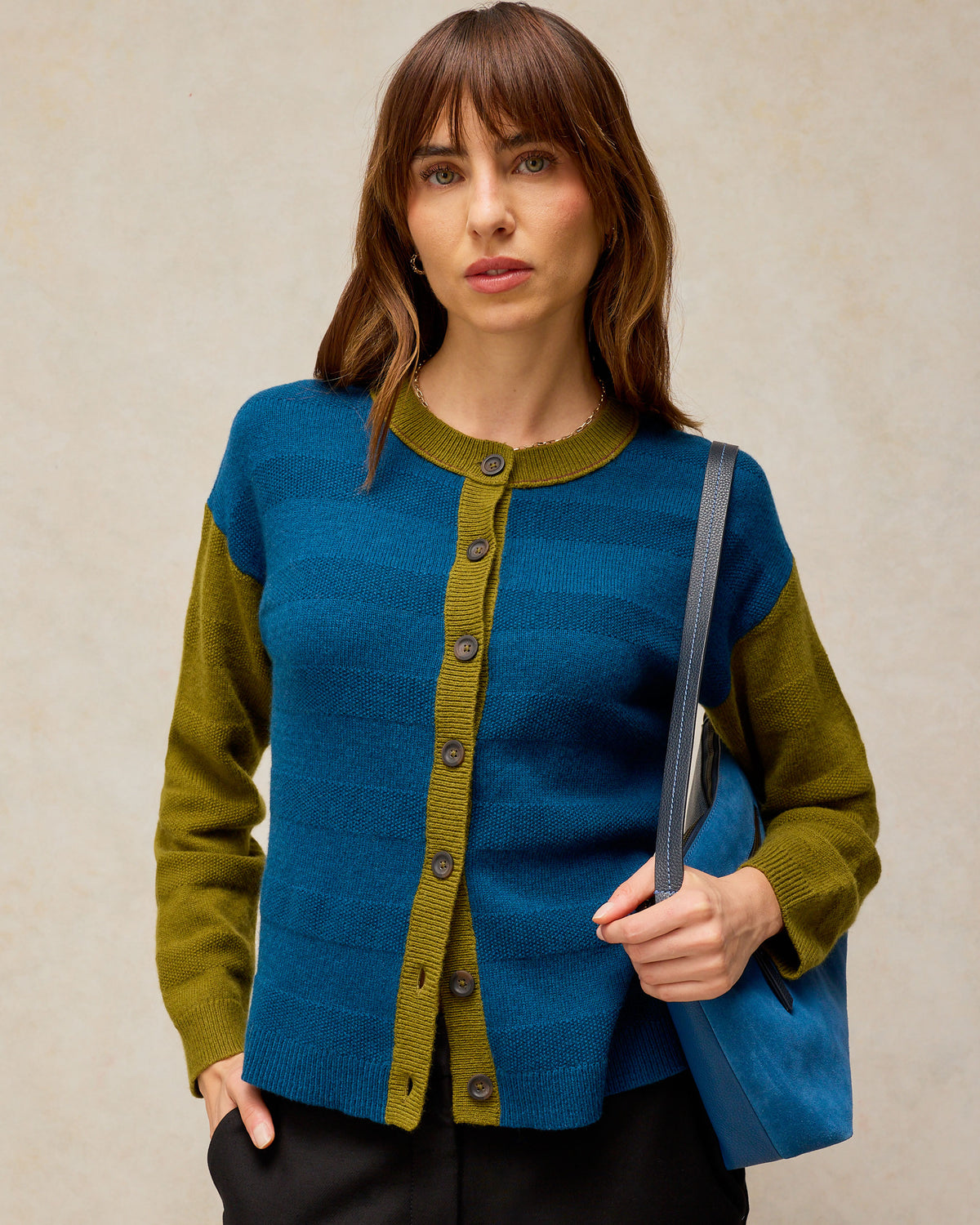 Sansa Stitch Cardi - Teal Multi