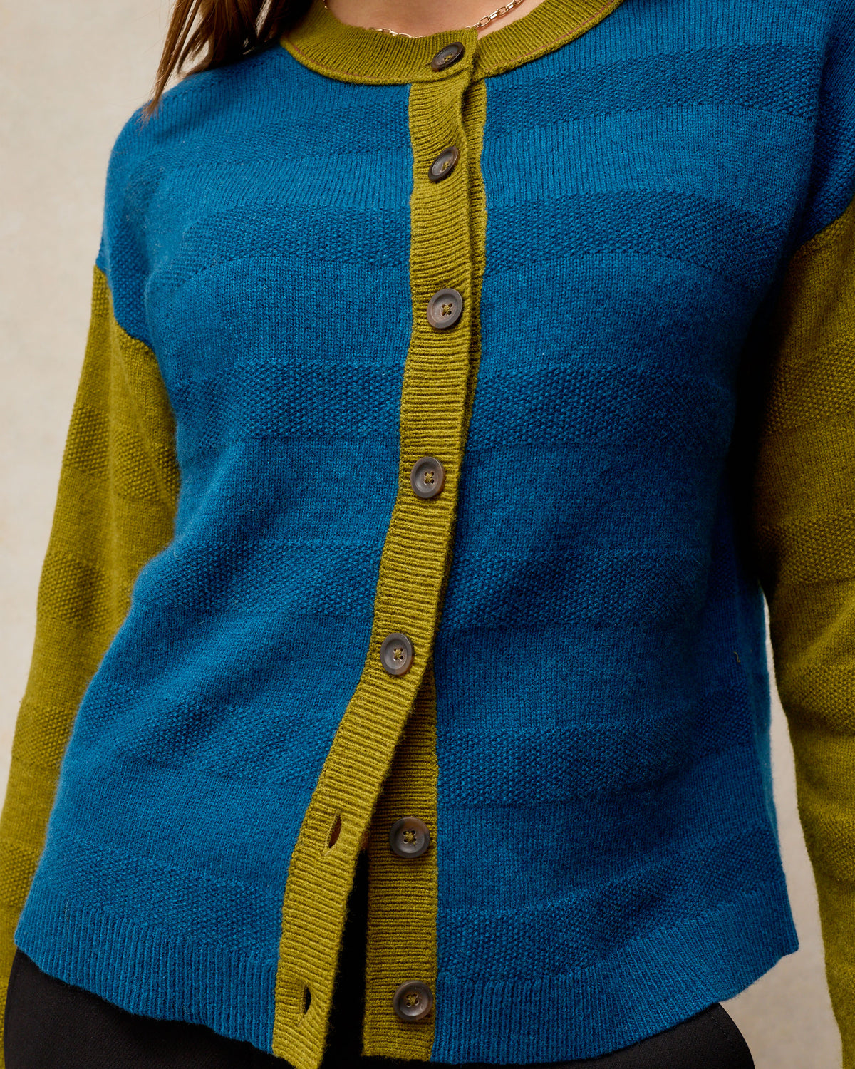 Sansa Stitch Cardi - Teal Multi