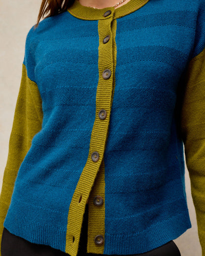 Sansa Stitch Cardi - Teal Multi