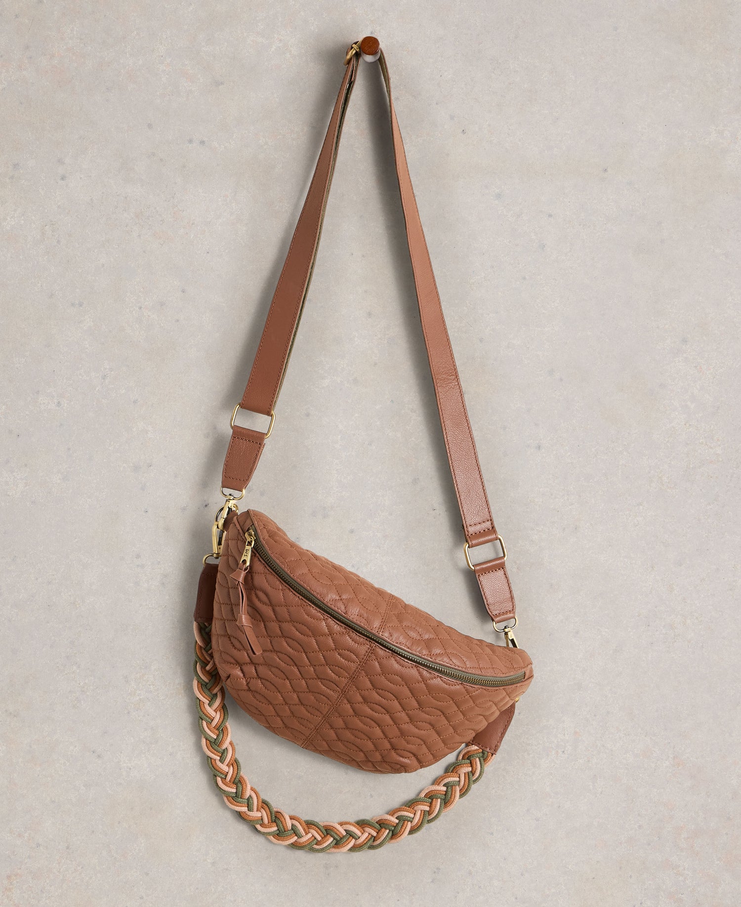 Sebby Leather Sling Bag - Mid Tan