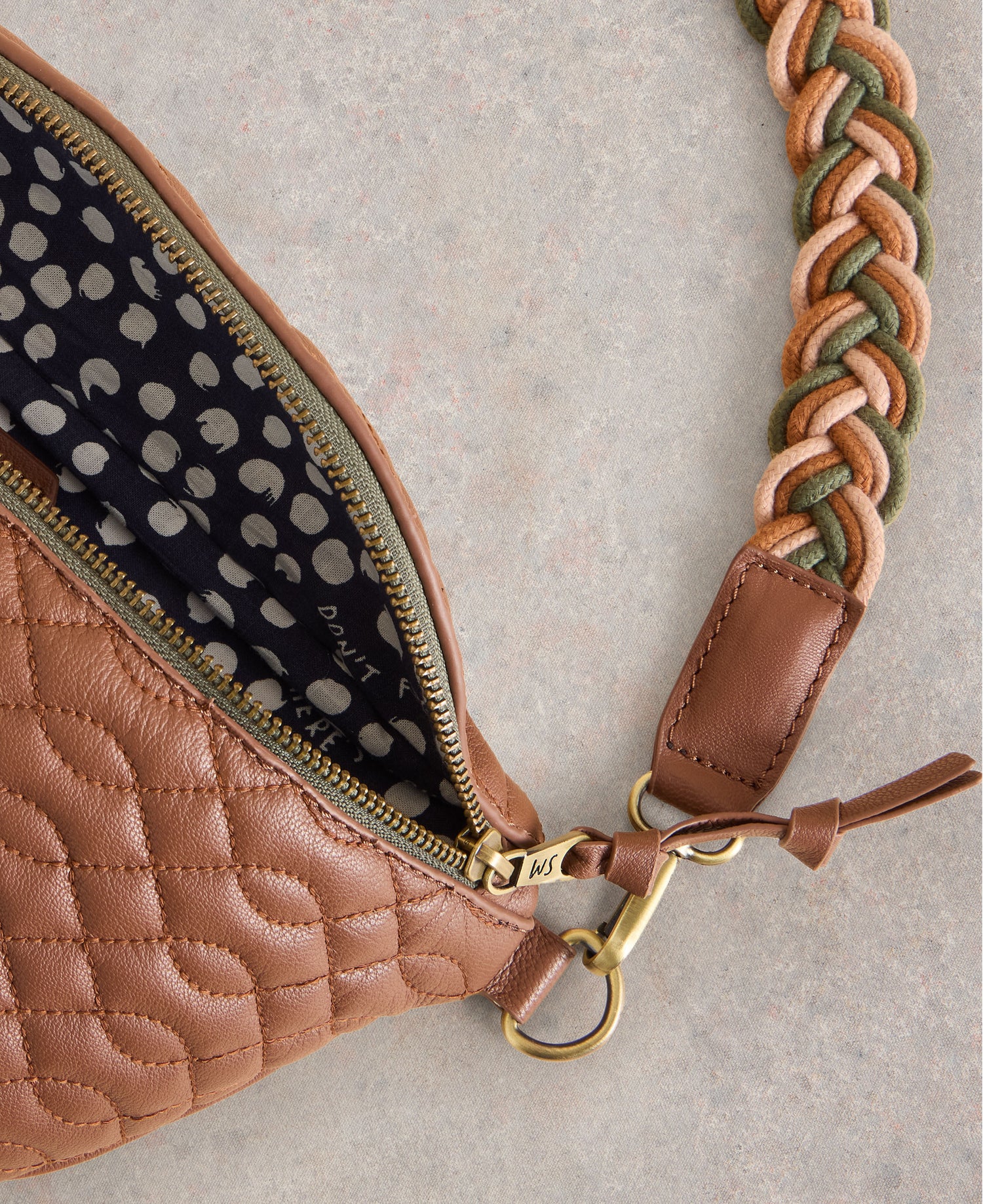 Sebby Leather Sling Bag - Mid Tan