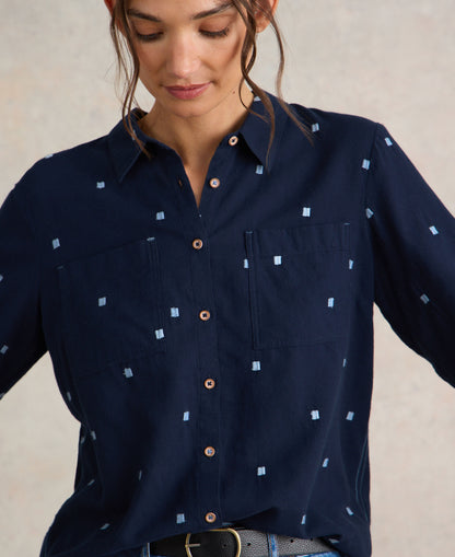 Sophie Organic Cotton Shirt - Dark Navy