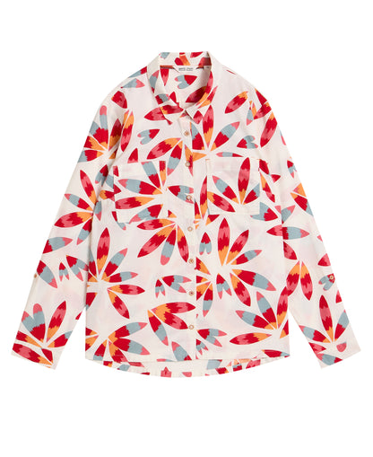 Sophie Organic Cotton Shirt - Ivory Print