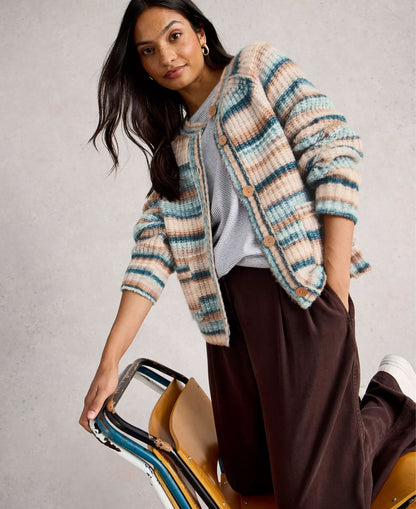 Suzanna Crew Cardi - Blue Multi