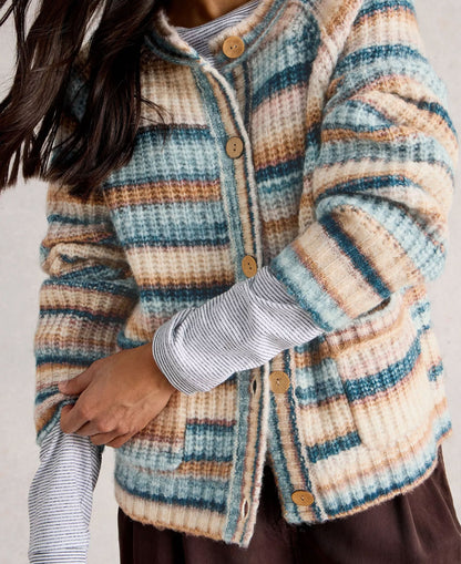 Suzanna Crew Cardi - Blue Multi