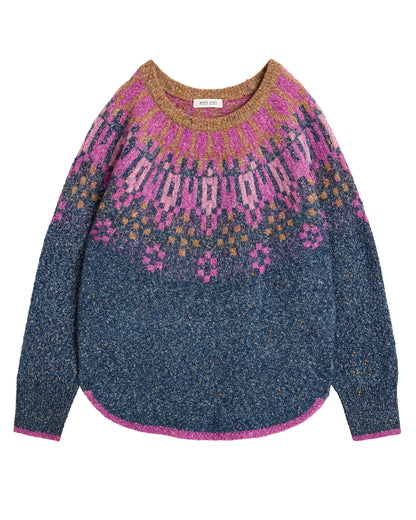 Talia Fairisle Jumper - Teal Multi