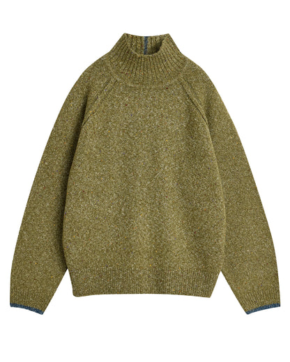 Talia Nep High Neck Jumper - Mid Green