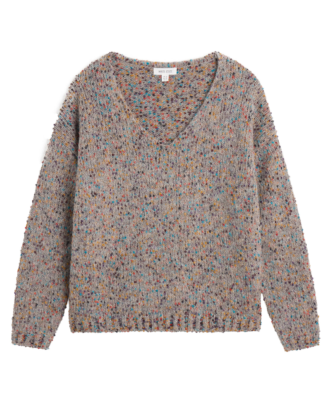 Texture V Neck Jumper - Light Natural