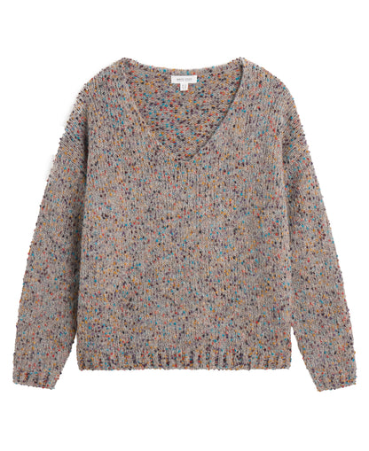 Texture V Neck Jumper - Light Natural