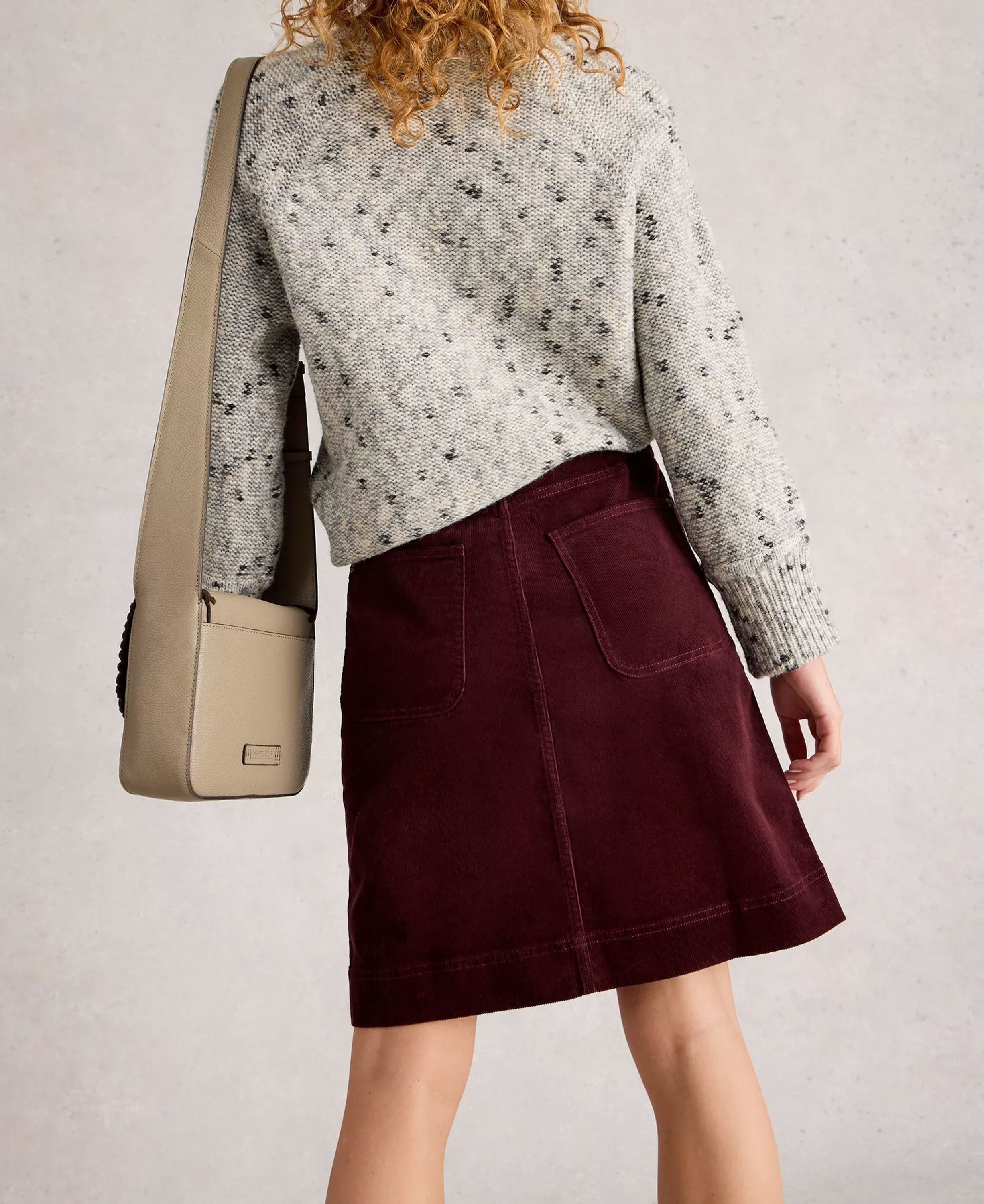 Tia Cord Skirt - Dark Plum