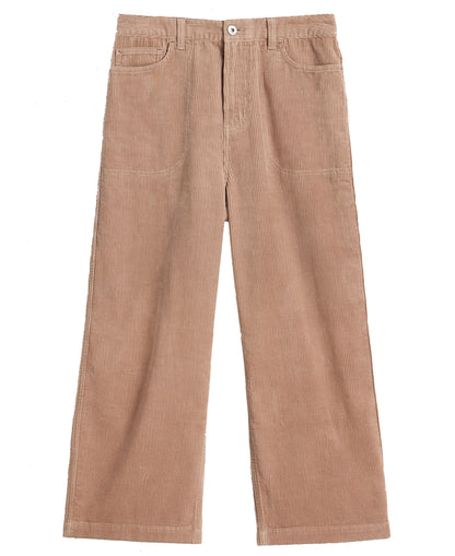 Tia Cord Wide Leg Crop - Light Natural