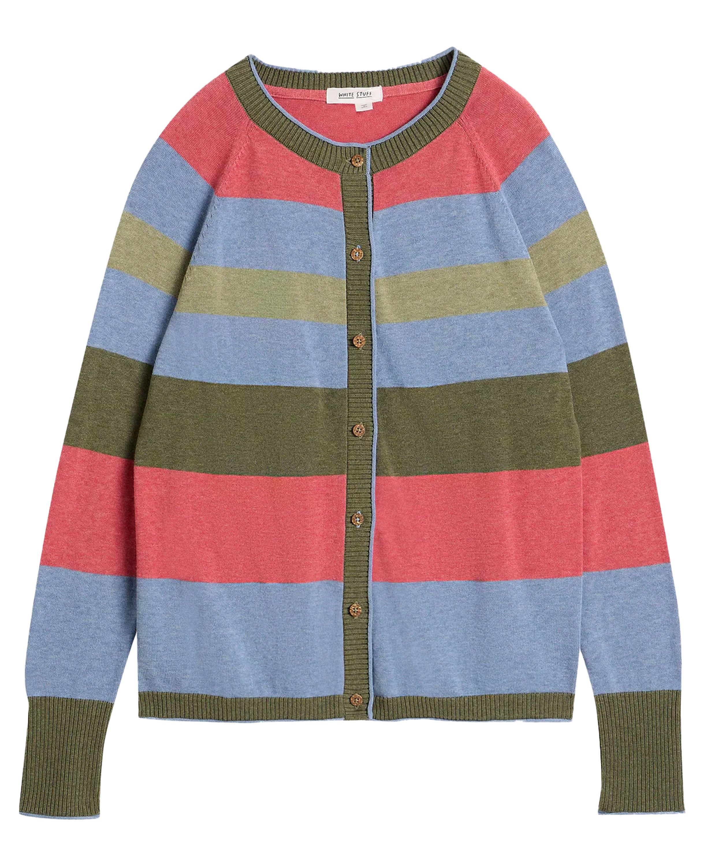 Lulu Stripe Cardi - Green Multi