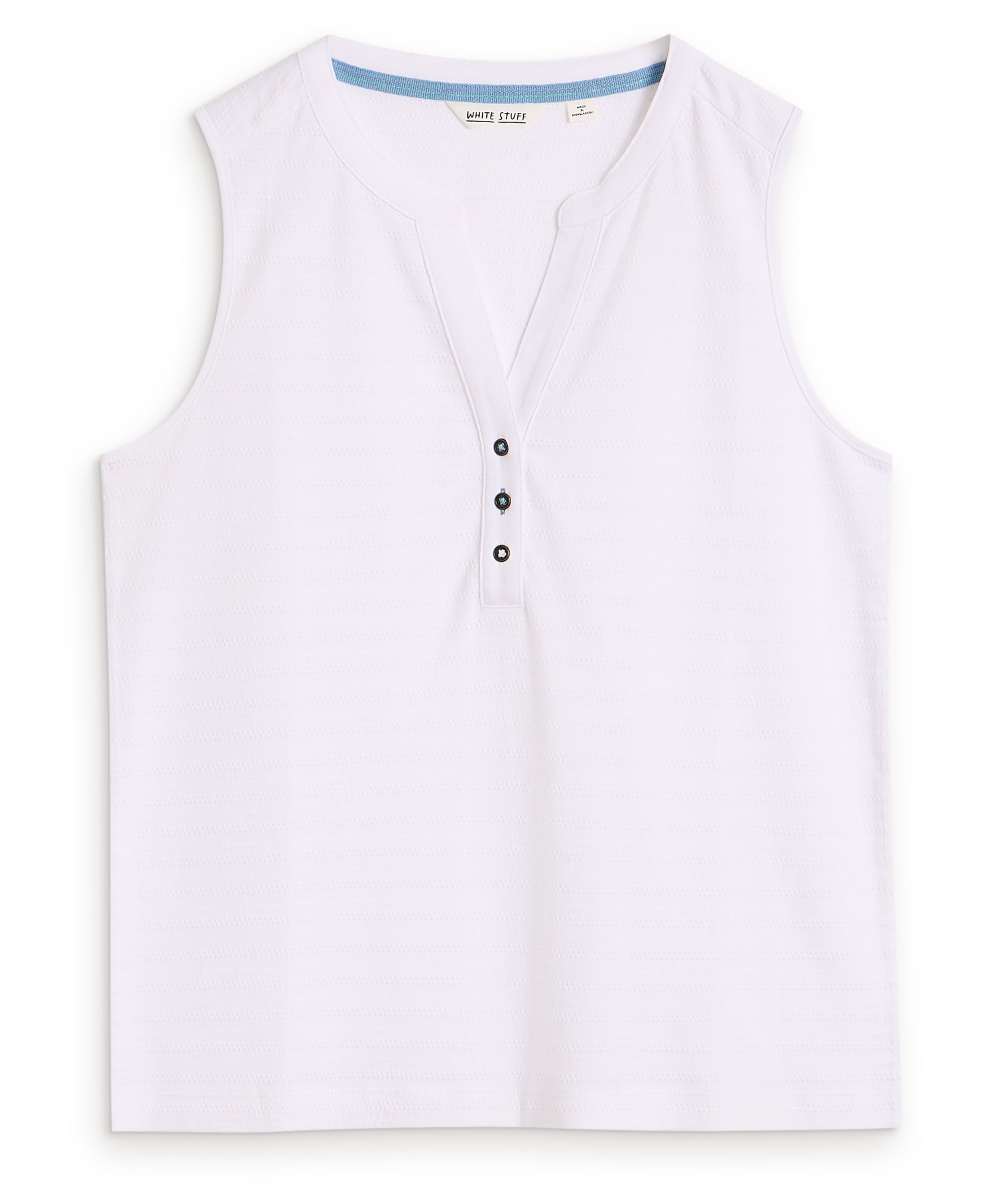 Nora Texture Notch Vest - Brilliant White