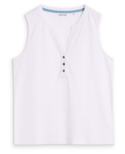 Nora Texture Notch Vest - Brilliant White