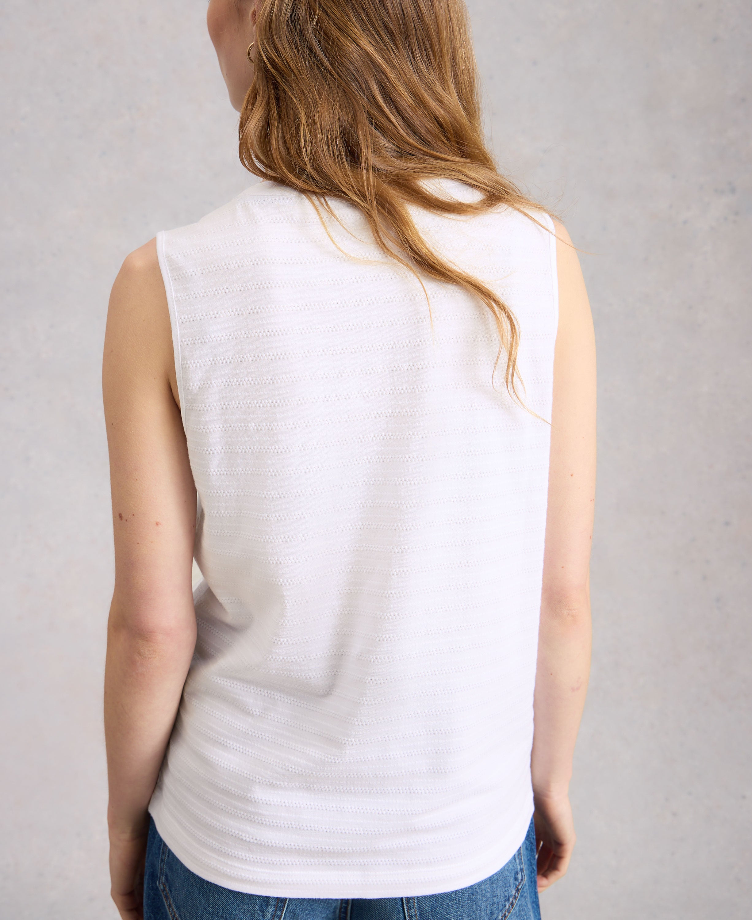 Nora Texture Notch Vest - Brilliant White