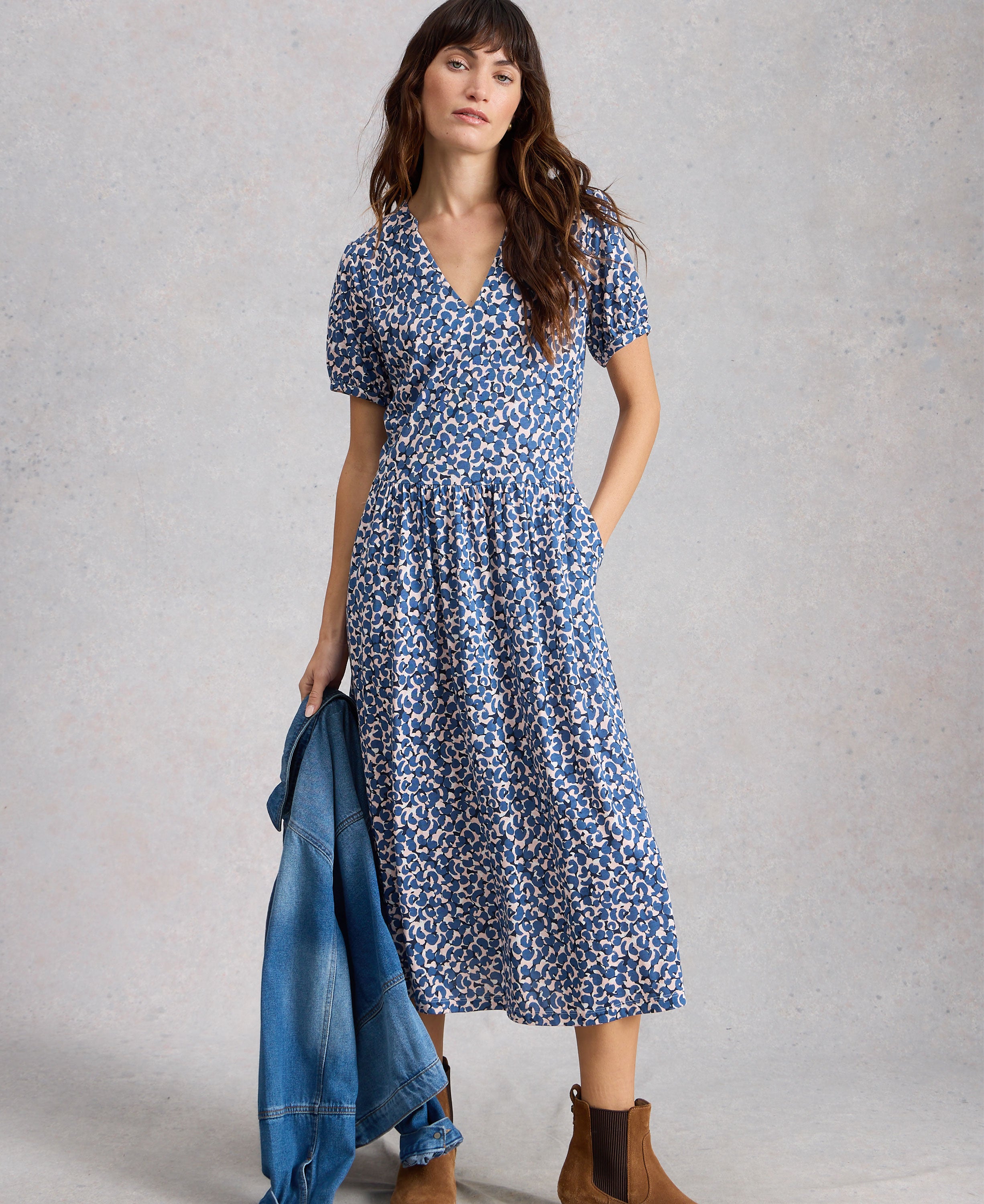 Leah Jersey Dress - Blue Multi