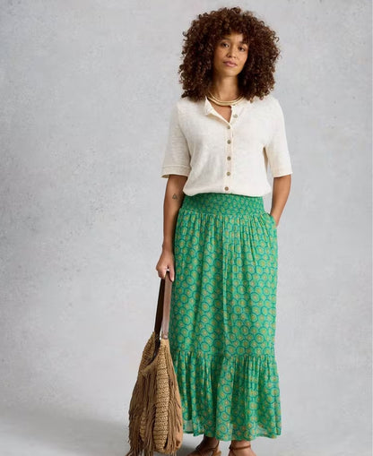 Yuri Maxi Skirt - Green Print