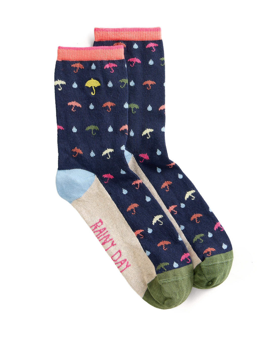 Embroidered Ankle Sock - Navy Multi