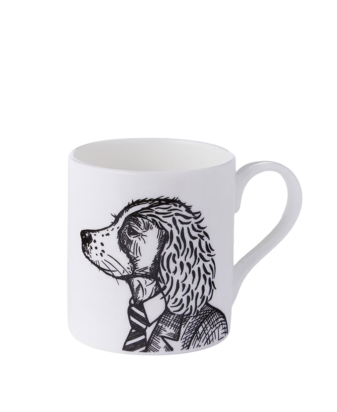 Finn Spaniel Bone China Mug - Opaque Black