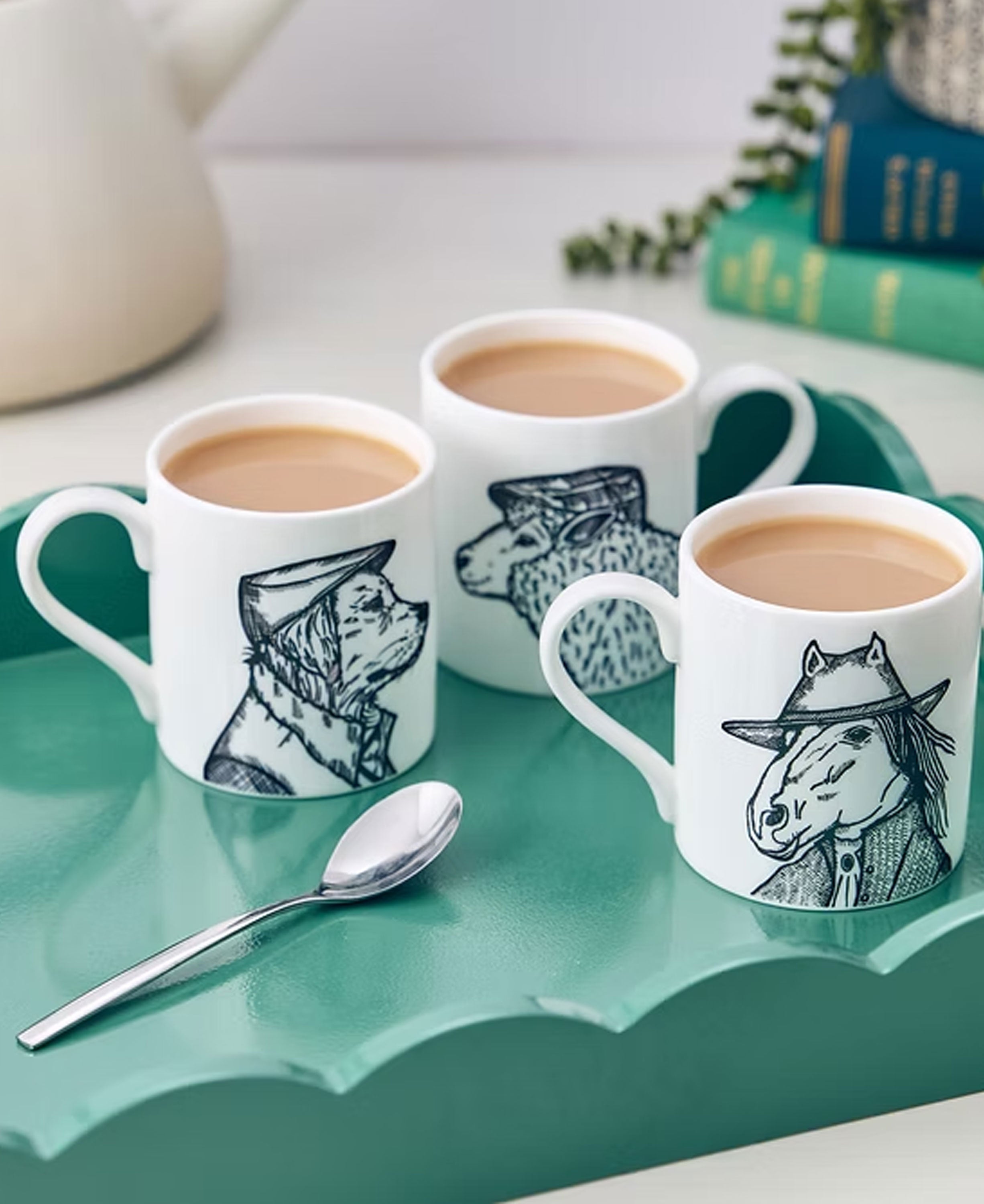 Ted Retriever Bone China Mug - Opaque Black