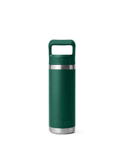 Rambler 18oz Straw Bottle - Black Forest Green