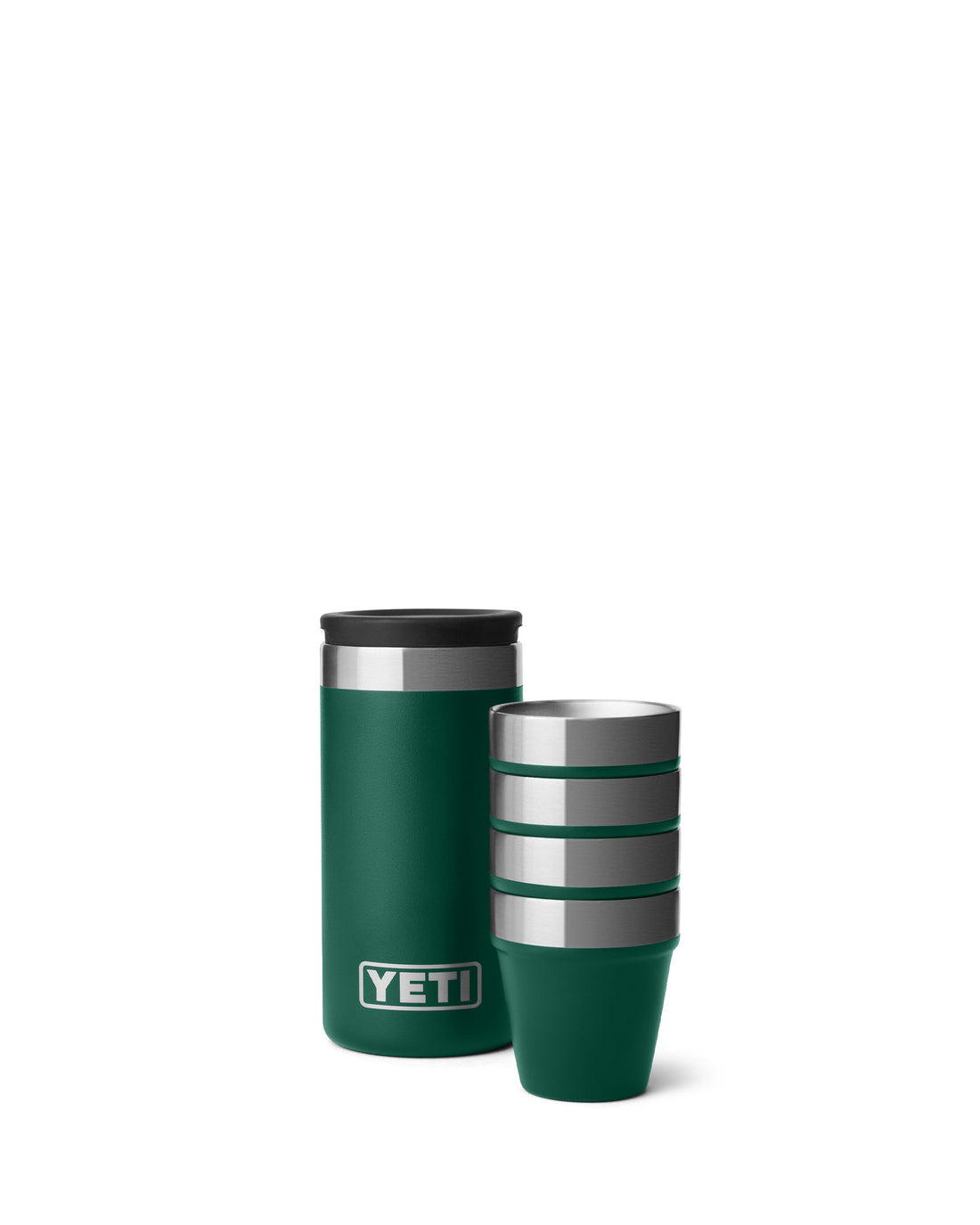 Yeti Shot Glasses &amp; Case - Black Forest Green