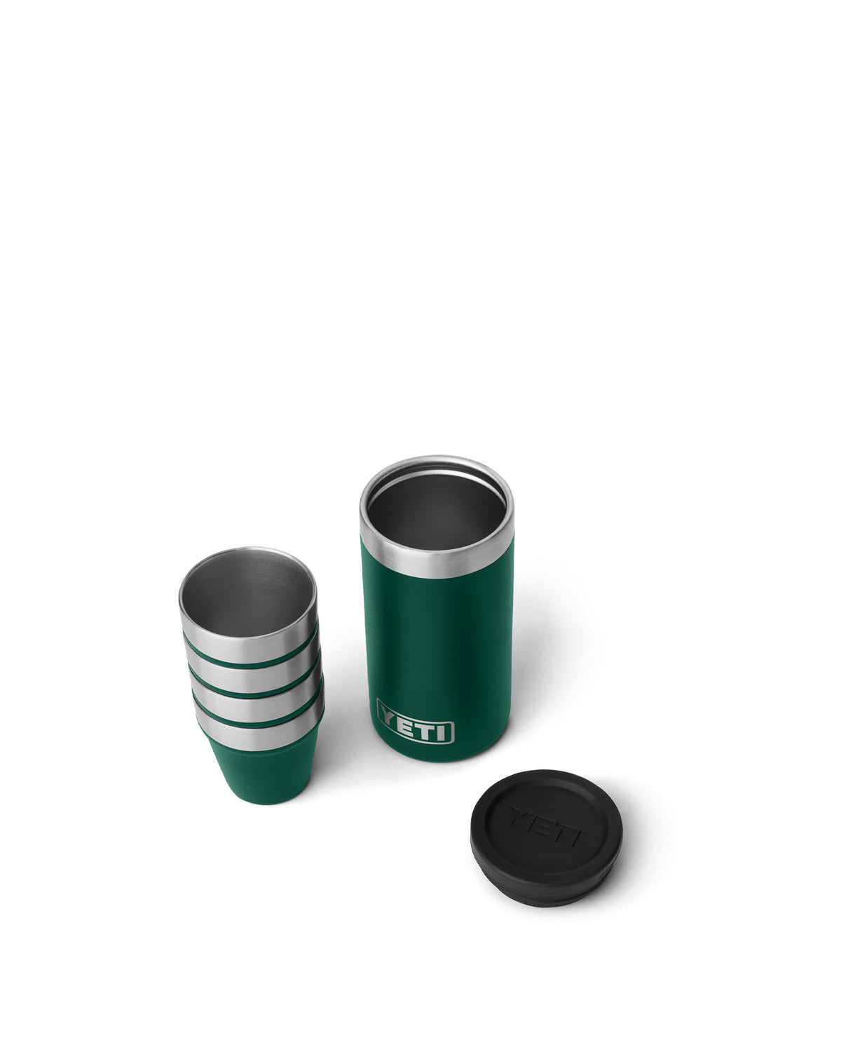 Yeti Shot Glasses &amp; Case - Black Forest Green