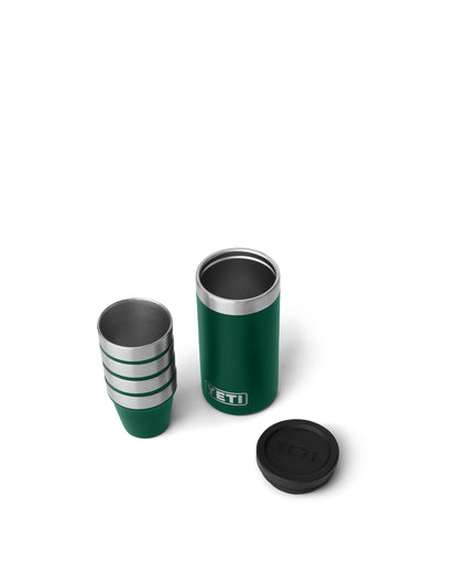 Yeti Shot Glasses &amp; Case - Black Forest Green
