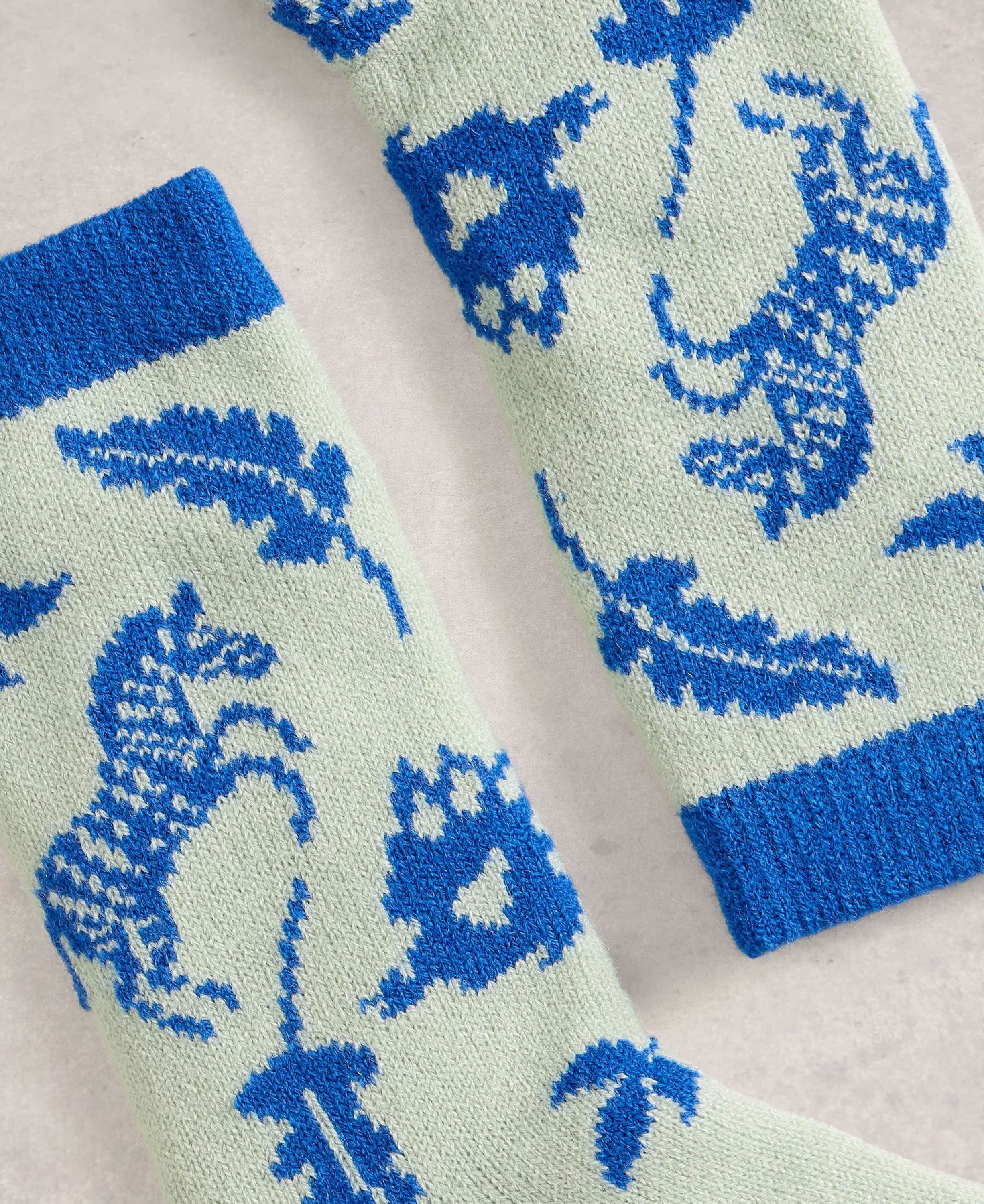 Zebra Cabin Sock - Light Green