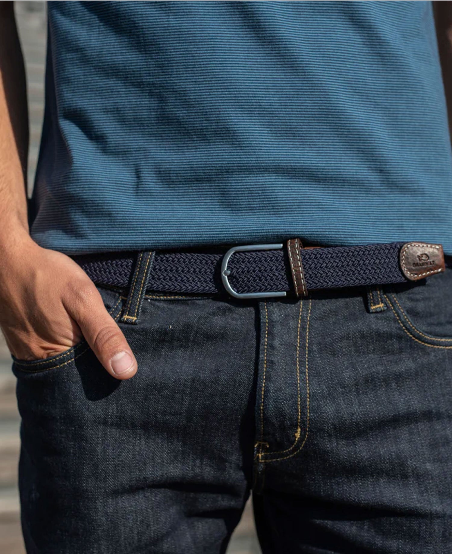 Woven Belt - Navy Blue