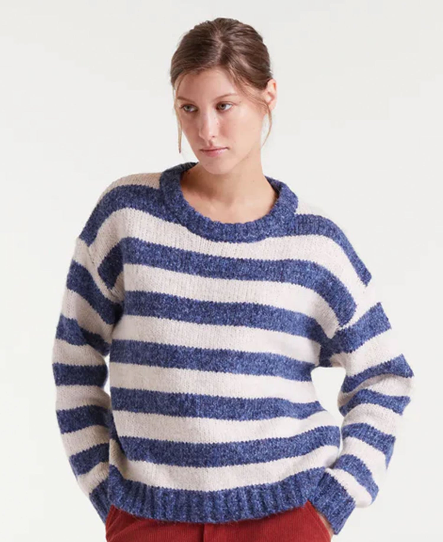 Stripe Jumper - Navy Blue &amp; White